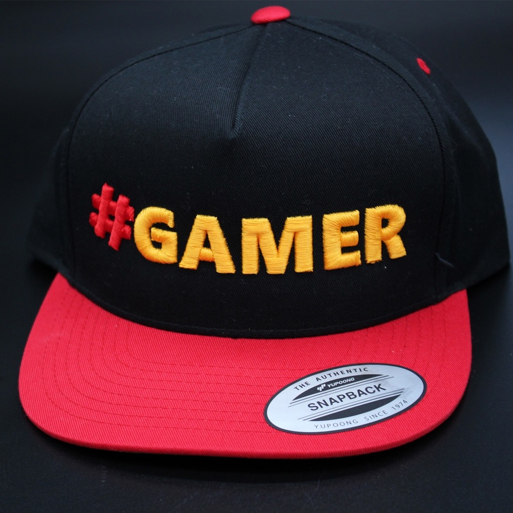 #Gamer snack back hat 3D embroidery